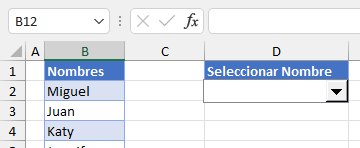 Cuadro Combinado Insertado en Excel