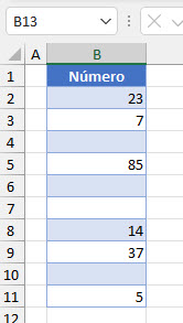 Datos Ejemplo Reemplazar Celdas en Blanco con Cero en Excel