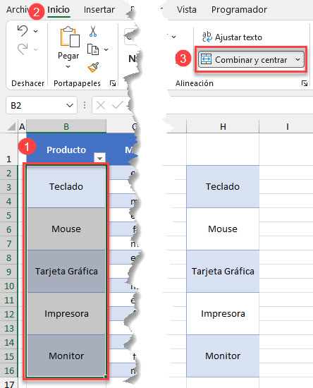 Deshacer Combinación de Celdas en Excel