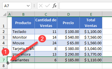 Duplicar Filas con el Tirador de Relleno en Excel