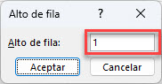 Establecer Alto de Fila en Excel