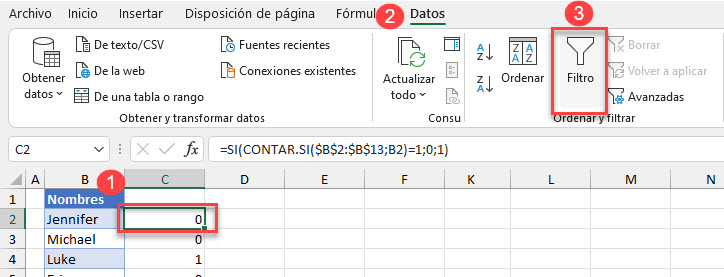 Filtrar Datos en Excel