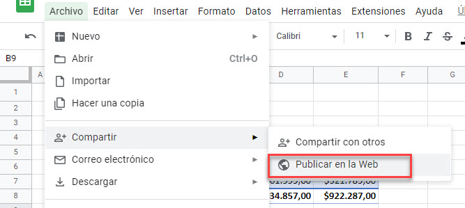 Incrustar Tablas de Google Sheets en HTML