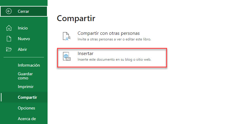 Insertar documento desde Office Live