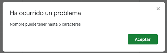 Muestra Mensaje de Error en Celda Validada en Google Sheets