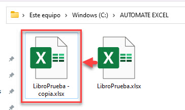 Resultado Acción Pegar desde Windows