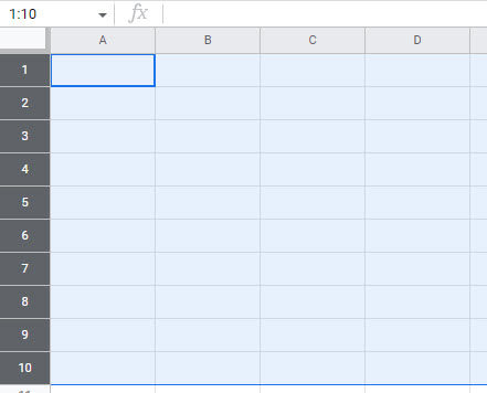 Resultado Especificar el tamaño de las filas en Google Sheets