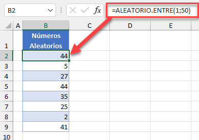 Tabla Valores Aleatorio Entre en Excel