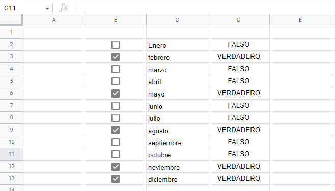 Tabla de Verificación Rellena Ejemplo