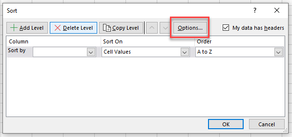 flip table sort options