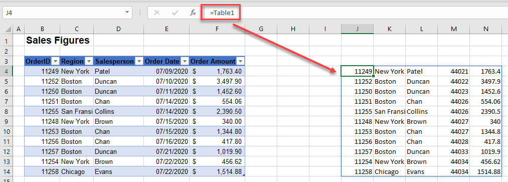 table types dynamic table