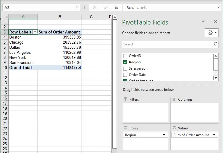 tabletypes pivot table