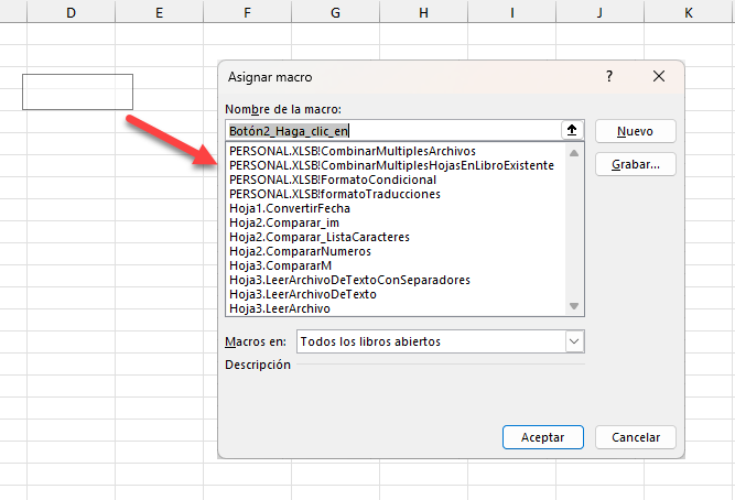 Agregar Botón Control de Formulario Paso2