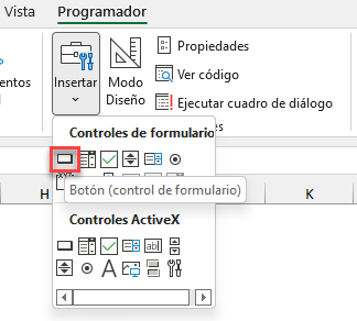 Agregar Botón Control de Formulario