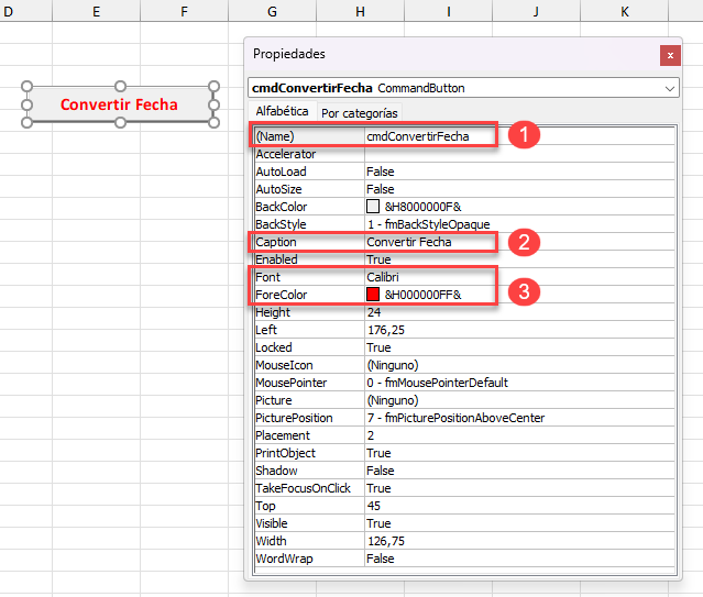 Cambiar Formato a Botón ActiveX