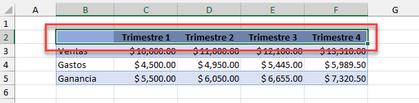 Datos Ejemplo Borrar Color de Celda