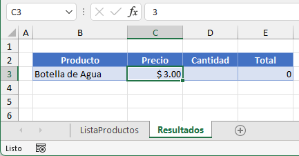 Resultado Ejemplo1 Application Vlookup