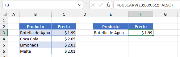 Función Buscar en Excel