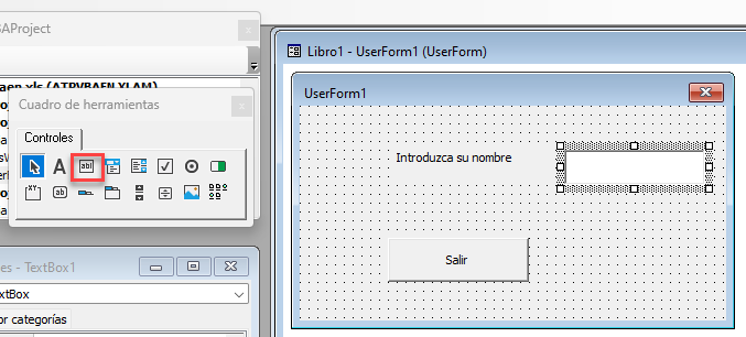 Insertar Cuadro de Texto en Formulario