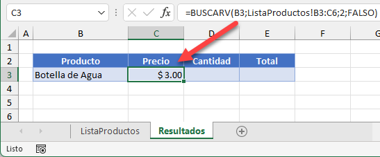 Insertar Fórmula Vlookup