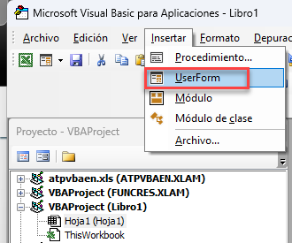 Insertar Formulario en VBA