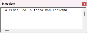 Resultado Comparar Fechas en VBA