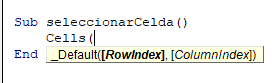 Sintaxis Función Cells