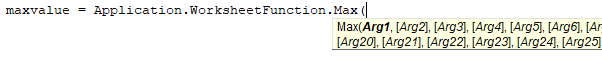 Sintaxis Función WorksheetFunction Max