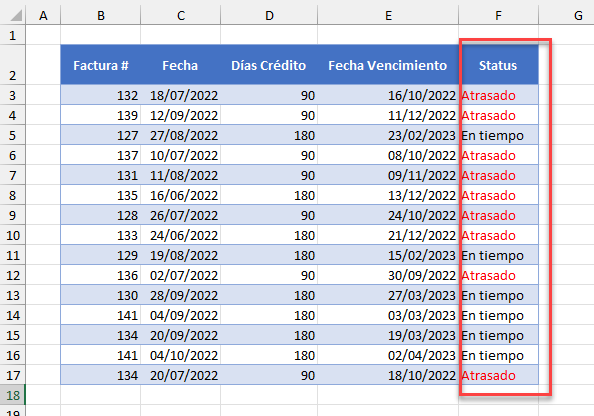 Tabla Ejemplo Range Find