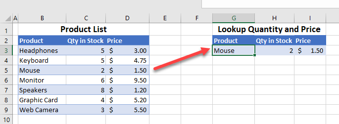 lookup tables change lookup