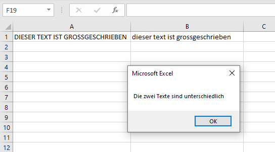 textvergleich ohne option compare text