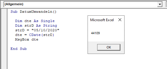 vba datum zahlenwert anzeigen