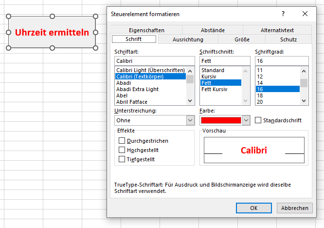 vba formularsteuerschaltflaeche formatoptionen