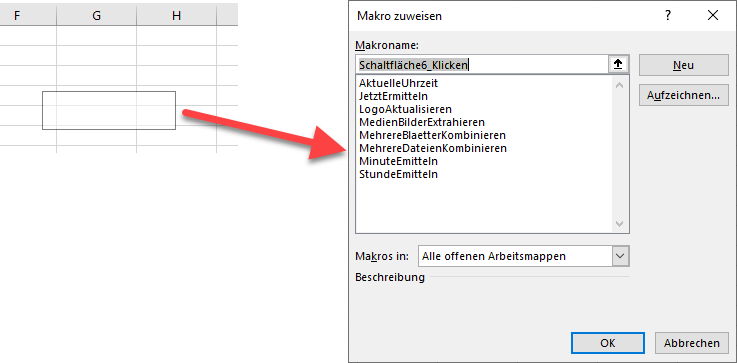 vba formularsteuerschaltflaeche makroliste