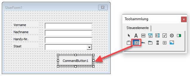 vba userform schaltflaeche hinzufuegen