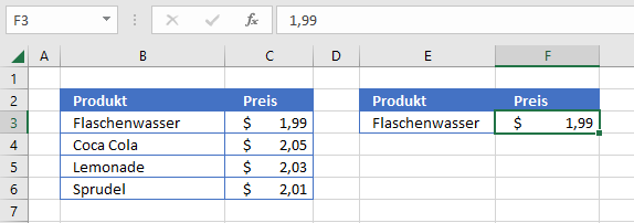 vba vlookup festes ergebnis