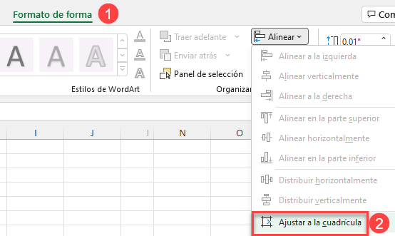 Ajustar Línea a la Cuadrícula en Excel