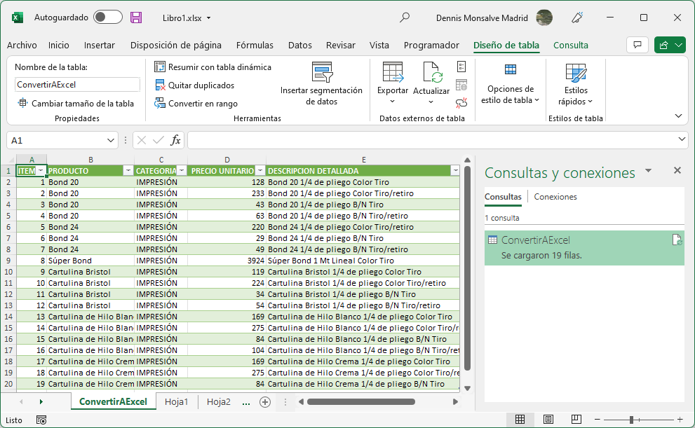 Archivo De Texto TXT Cargado y Vinculado en Excel