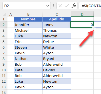 Arrastrar Fórmula Hasta D13 en Excel