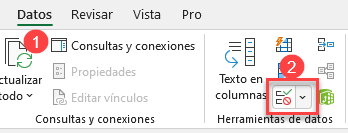 Botón de Validación de Datos en Excel