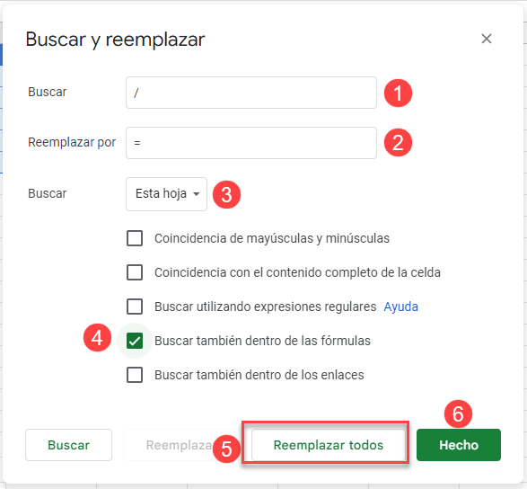 Buscar y Reemplazar Textos en Google Sheets