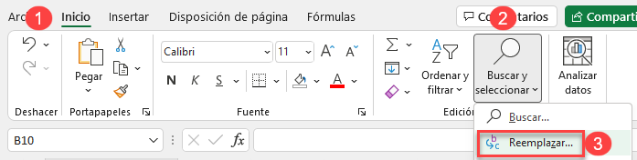 Buscar y Reemplazar en Excel