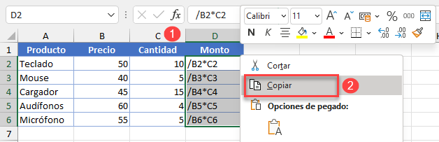 Copiar Selección en Excel