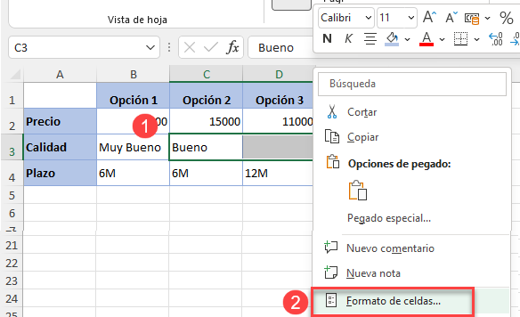 Dar Formato a Celda en Excel