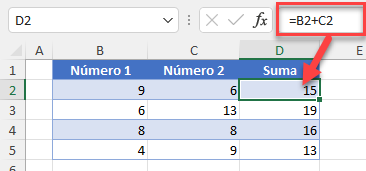 Datos Ejemplo Cálculo Manual en Excel