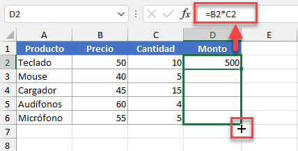 Datos Ejemplo Copiar y Pegar Fórmula Exacta en Excel