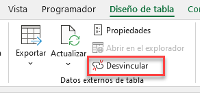 Desvincular Datos Externos en Excel