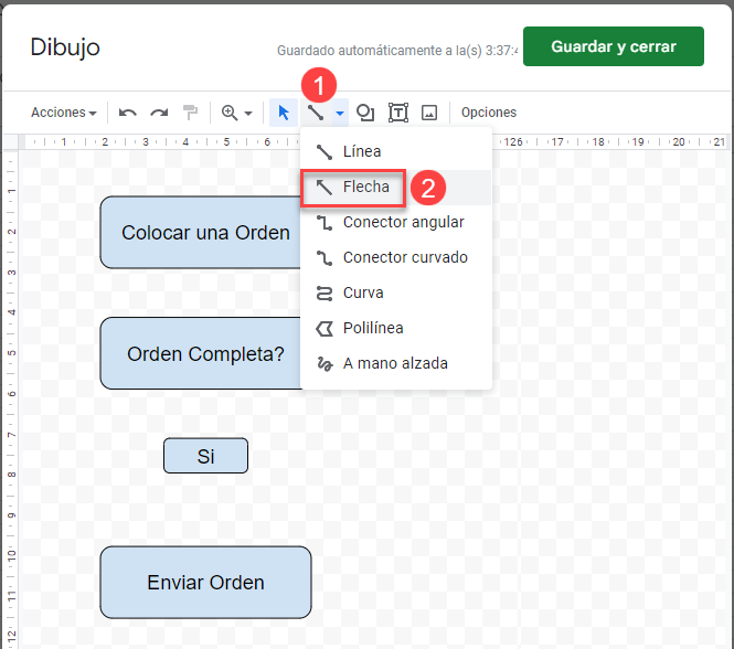 Dibujar Formas y Líneas en Google Sheets