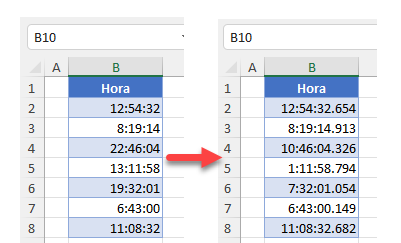 Formatear la Hora a Milisegundos en Excel