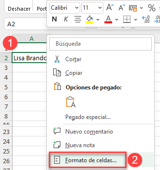 Formato de Celdas en Excel Ejemplo Tachado